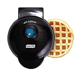Dash DMW001BK Mini Maker for Individual Waffles, Hash Browns, Keto Chaffles with Easy to Clean, Non-Stick Surfaces, 4 Inch, Black
