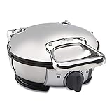 All-Clad WD700162 Stainless Steel Classic Round Waffle Maker with 7 Browning Settings, 4-Section, Silver