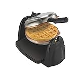 Hamilton Beach 26031 Belgian Waffle Maker with Removable Nonstick Plates, Single Flip, Ceramic Grids, Black