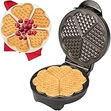 Heart Waffle Maker- Non-Stick Waffle Griddle Iron with Browning Control- 5 Heart-Shaped Waffles
