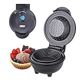 DASH Mini Waffle Bowl Maker for Breakfast Burrito Bowls, Ice Cream and Other Sweet Desserts, Recipe Guide Included - Black