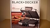 BLACK+DECKER 3-in-1 Waffle Maker with Nonstick Reversible Plates, Stainless Steel, G48TD