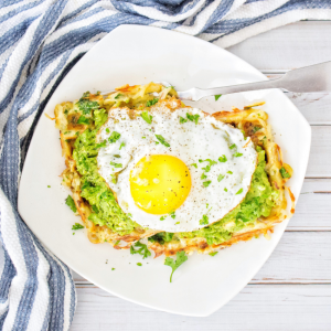 avocado and egg waffle