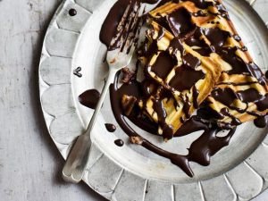 chocolate fudge sauce waffle topping