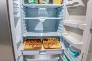 waffle batter in fridge shelf